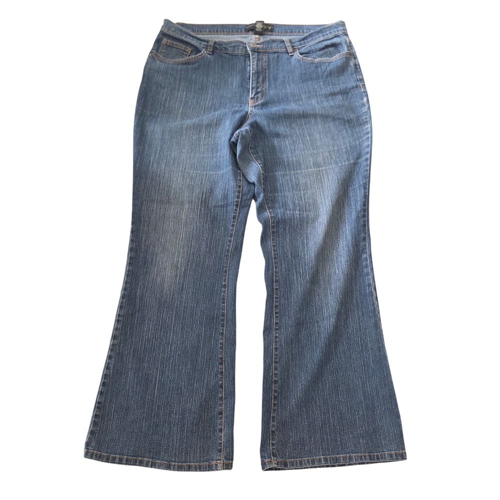 Venezia Womens Plus Size 18 Average Bootcut Jeans Medium Wash Blue Denim Stretch